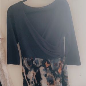 Cross Breast Purple Floral Dress